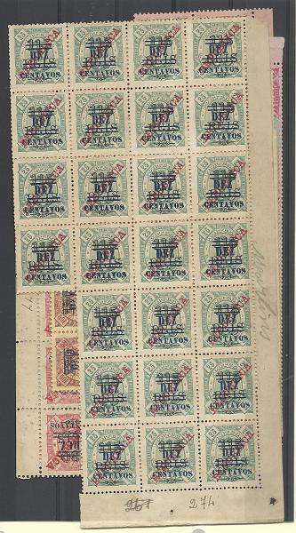 1293.jpg -     Lote:    1293            S. Tomé e Príncipe       Descrição:         1923 &mdash; D. Carlos I, com sobretaxa. Lote composto por: bloco de 12 selos 264 + bloco de 20 selo CE263 + bloco 12 selos CE262 + bloco 24 selos CE261 + bloco 22 selos CE265 + bloco de 25 selos CE260. Valor de catálogo &euro; 125,00.        *       Valor Base:     &euro; 20,00     Valor Venda:     &euro; 28,00       