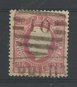 1315.jpg -     Lote:    1315            Portugal       Descrição:         Carimbos nominativos e numéricos da 2.ª reforma. 1870/76 &mdash; D. Luís I, fita direita. CE40, 25 reis carmim obliterado com carimbos batidos a preto "10" e "ARRUDA".        O       Valor Base:     &euro; 8,00     Valor Venda:     &euro; 8,00       