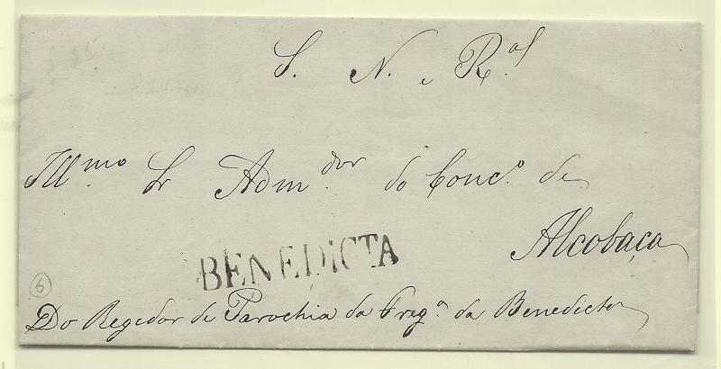 1320.jpg -     Lote:    1320            Portugal       Descrição:         Carimbos nominativos. Carta isenta de franquia circulada da Benedita (21.07.62) para Alcobaça. Carimbo batido a preto "BENEDICTA".        Carta       Valor Base:     &euro; 10,00     Valor Venda:     &euro; 10,00       