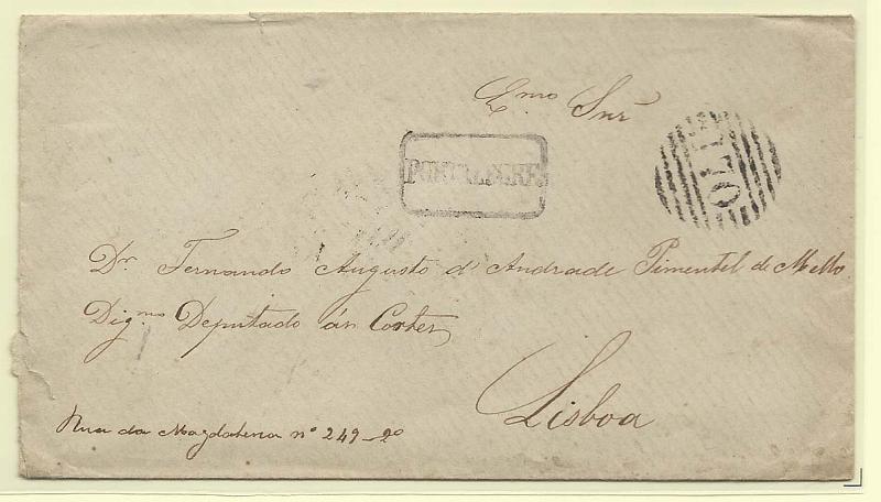 1333.jpg -     Lote:    1333            Portugal       Descrição:         Carimbos nominativos. 1867/70 &mdash; D. Luís I, fita curva, denteados. CE30, 25 reis rosa (verso) em carta circulada de Portalegre para Lisboa (14.08.68). Carimbo nominativo a preto "PORTALEGRE" e numérico da 1.ª reforma "170", tipo 4.3.4.        Carta       Valor Base:     &euro; 12,00     Valor Venda:     Retirado     