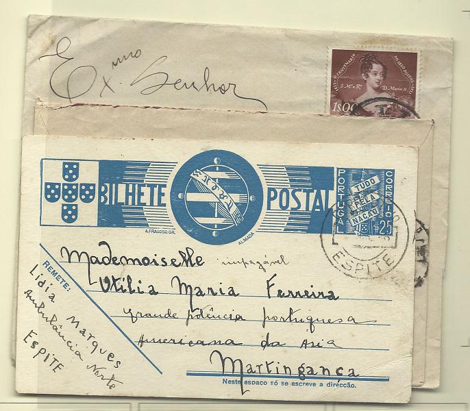 1404.jpg -     Lote:    1404            Portugal       Descrição:         Carimbos circulares datados tipo 1940. Lote composto por IP "Tudo pela Nação + 2 sobrescritos, com marcas batidas a preto de "ESPITE", "SOURE" e "VENDAS NOVAS".        Lote       Valor Base:     &euro; 10,00     Valor Venda:     &euro; 10,00       