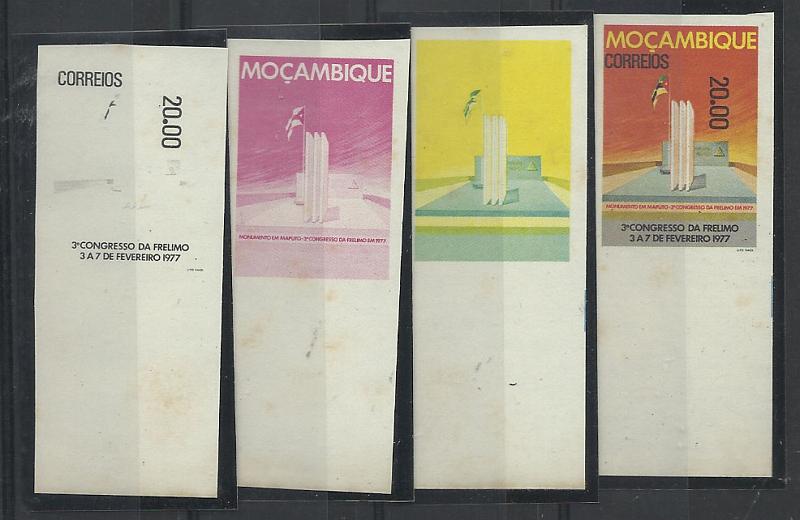 1588.jpg -     Lote:    1588                   Descrição:         Moçambique * Palops. 1977 &mdash; 3.º Congresso da Frelimo. AR58, 20$00. Lote de 4 provas progressivas, não denteadas        PRV       Valor Base:     &euro; 10,00     Valor Venda:     Retirado     