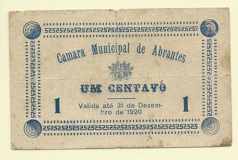 1633.jpg -     Lote:    1633                   Descrição:         Abrantes, Câmara Municipal, 1c, MA18, série Y. Rara. Mbc-        CDL       Valor Base:     &euro; 10,00     Valor Venda:     &euro; 22,00       