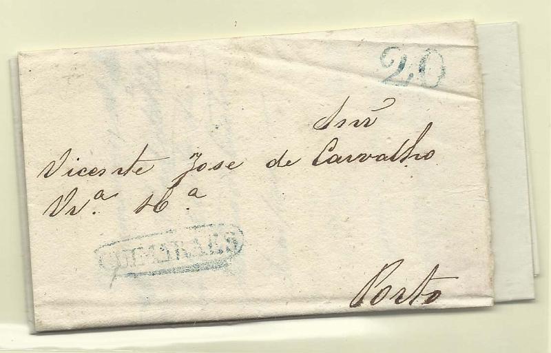 1662.jpg -     Lote:    1662      Lotes pelo Correio              Descrição:         Guimarães &mdash; A verde e azul, GM GMR2. Lote de duas cartas, com o porte de 20 reis.        Lote       Valor Base:     &euro; 5,00     Valor Venda:     &euro; 8,00       