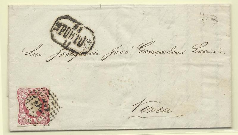 1699.jpg -     Lote:    1699      Lotes pelo Correio       Portugal       Descrição:         1856/58 &mdash; D. Pedro V. Cabelos anelados. CE13, 25 reis em carta circulada do Porto (29.11.61) para Viseu (30.11.61).        Carta       Valor Base:     &euro; 5,00     Valor Venda:     &euro; 5,00       