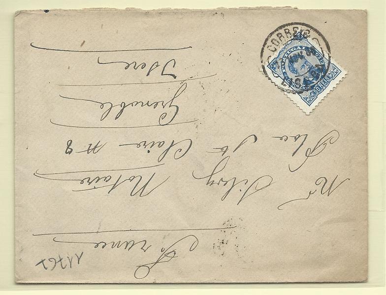 1709.jpg -     Lote:    1709      Lotes pelo Correio       Portugal       Descrição:         1882/83 &mdash; D. Luís I. De frente. CE58, 50 reis azul, denteado 11 &frac12;, em sobrescrito circulado de Lisboa (13.11.89) para Grenoble (19.11.89).        Carta       Valor Base:     &euro; 6,00     Valor Venda:     &euro; 6,00       