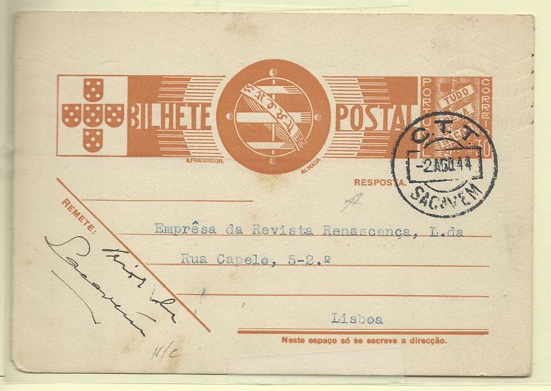 1794.jpg -     Lote:    1794      Lotes pelo Correio       Portugal       Descrição:         194&frac14;2 &mdash; Tudo pela Nação. OM94. $30 ocre-castanho. Circulado de Sacavém (02.08.44) para Lisboa.        IC       Valor Base:     &euro; 4,00     Valor Venda:     &euro; 4,00       