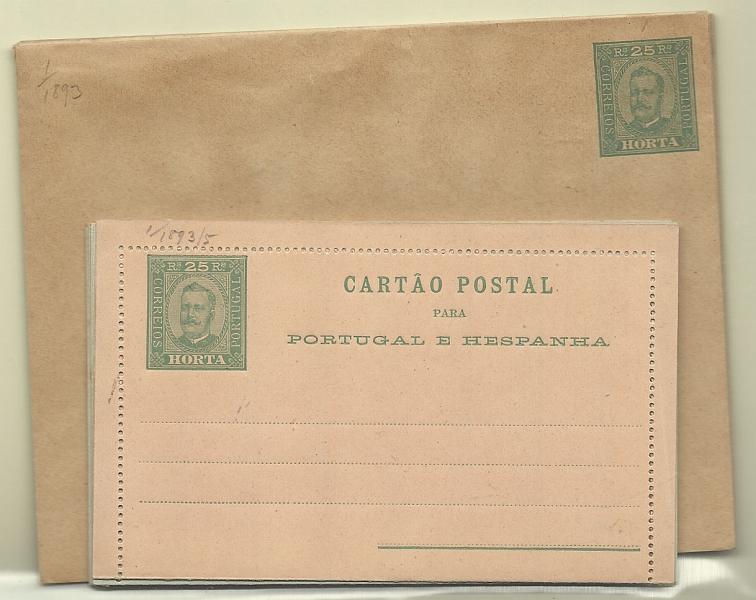 1850.jpg -     Lote:    1850      Lotes pelo Correio       Horta       Descrição:         1893/98 &mdash; D. Carlos I Diogo Neto + D. Carlos I Mouchon. Lote com 4 sobrescritos e 5 bilhetes-cartas: OM &frac14; + OM 1/5. Muito bom estado de conservação.        IN       Valor Base:     &euro; 8,00     Valor Venda:     Retirado     
