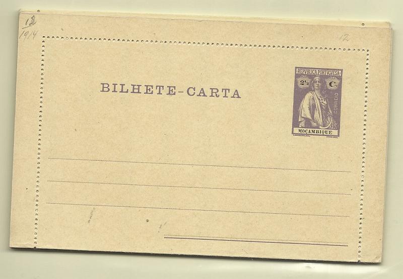 1903.jpg -     Lote:    1903      Lotes pelo Correio       Moçambique       Descrição:         1914 &mdash; Ceres. Bilhetes-Cartas. OM 12/14. Muito bem conservados.        IN       Valor Base:     &euro; 5,00     Valor Venda:     Retirado     