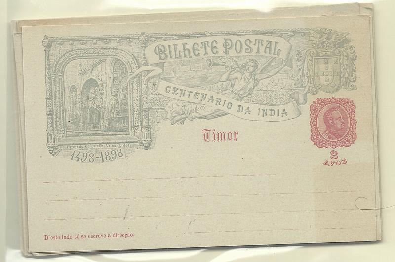 1911.jpg -     Lote:    1911      Lotes pelo Correio       Timor       Descrição:         1898 &mdash; 4.º Centenário do Descobrimento do Caminho Marítimo para a Índia. OM &frac12;. Série completa com os doze inteiros bem conservados.        IN       Valor Base:     &euro; 20,00     Valor Venda:     Retirado     
