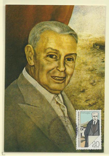 1933.jpg -     Lote:    1933      Lotes pelo Correio              Descrição:         Aquilino Ribeiro. Postal ilustrado concordante com selo CE1734, obliterados com carimbo de 1.º dia de circulação de Lisboa (02.10.85).        PM       Valor Base:     &euro; 10,00     Valor Venda:     &euro; 10,00       
