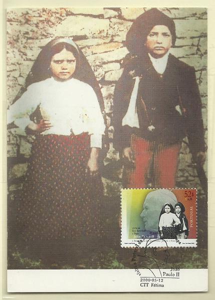 1941.jpg -     Lote:    1941      Lotes pelo Correio              Descrição:         Pastorinhos de Fátima &mdash; Postal ilustrado concordante com selo de 52$ /&euro; 0,25, CE2688, com obliteração de 1.º dia de Fátima (12.05.2001).        PM       Valor Base:     &euro; 5,00     Valor Venda:     Retirado     