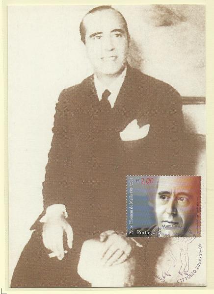 1952.jpg -     Lote:    1952      Lotes pelo Correio              Descrição:         Pedro Homem de Melo. Postal ilustrado concordante com selo CE3163, obliterados com carimbo de 1.º dia de circulação do Porto (06.09.2004).        PM       Valor Base:     &euro; 8,00     Valor Venda:     Retirado     