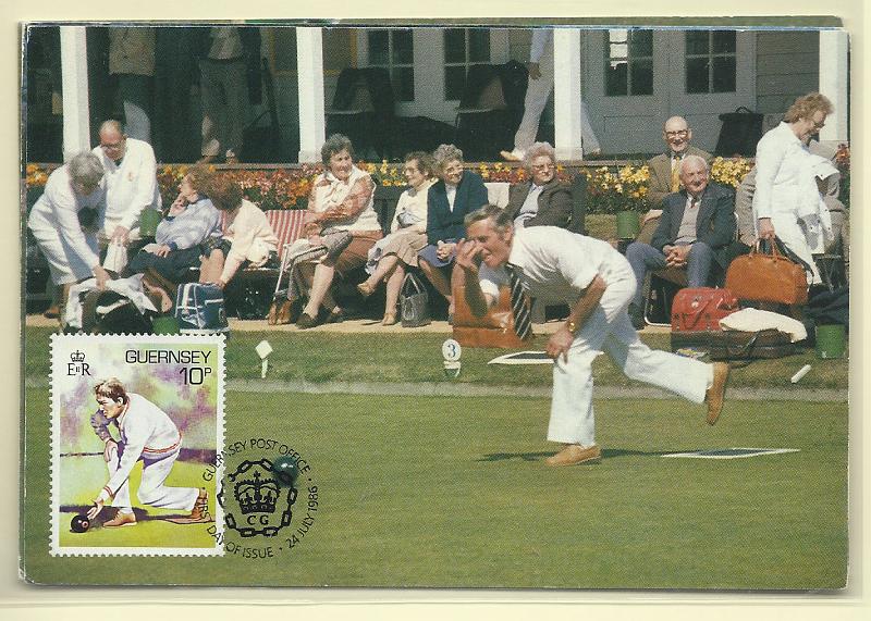 1991.jpg -     Lote:    1991      Lotes pelo Correio              Descrição:         Guernsey &mdash; Cricket + Bola de mão. Lote de dois postais máximos com selos concordantes de 10p e 14p, obliterados com carimbo de 1.º dia de circulação.        PM       Valor Base:     &euro; 20,00     Valor Venda:     Retirado     