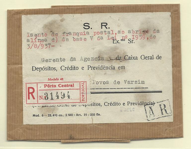 2139.jpg -     Lote:    2139      Lotes pelo Correio              Descrição:         Isentos de franquia. Caixa Geral de Depósitos, Crédito e Previdência. Cinta circulada isente do Porto (29.05.42). Isenção dactilografada. Ao abrigo da Lei 1959 de 03.08.937:        CNT       Valor Base:     &euro; 5,00     Valor Venda:     &euro; 8,00       