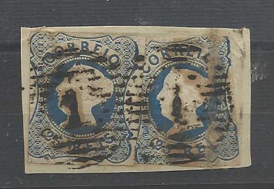 2145.jpg -     Lote:    2145      Lotes pelo Correio       Portugal       Descrição:         1853 &mdash; D. Maria II. CE2, 25 reis. Dois selos em fragmento.        FRG       Valor Base:     &euro; 20,00     Valor Venda:     Retirado     
