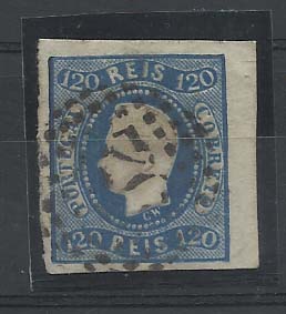 2162.jpg -     Lote:    2162      Lotes pelo Correio       Portugal       Descrição:         1866/67 &mdash; D. Luís I. Fita curva, não denteados. CE26, 120 reis azul com boas margens. MB. Valor de catálogo &euro; 128,00.        O       Valor Base:     &euro; 10,00     Valor Venda:     &euro; 10,00       