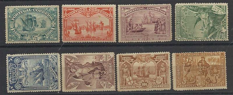 2183.jpg -     Lote:    2183      Lotes pelo Correio       Portugal       Descrição:         1911 &mdash; 4.º Centenário do Descobrimento do Caminho Marítimo para a Índia. CE148/55. Série completa com charneira pesada, Selo de 25 reis com defeitos na goma. Lote a ver. Valor de catálogo &euro; 303,00.        **       Valor Base:     &euro; 15,00     Valor Venda:     Retirado     