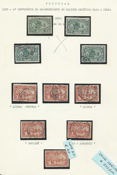 2184.jpg -     Lote:    2184      Lotes pelo Correio       Portugal       Descrição:         1898 - $.º Centenário do Descobrimento do Caminho Marítimo para a Índia. Valor aproximado de catálogo &euro; 500,00.        Lote       Valor Base:     &euro; 40,00     Valor Venda:     &euro; 40,00       