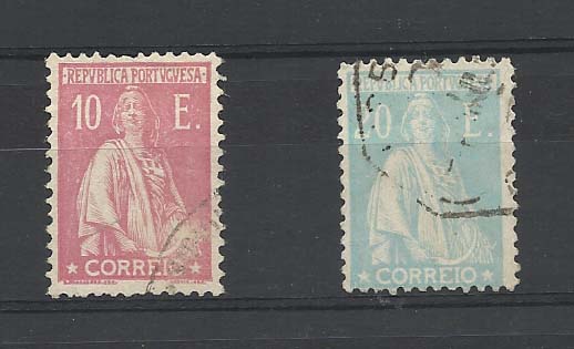 2203.jpg -     Lote:    2203      Lotes pelo Correio       Portugal       Descrição:         1924/26 &mdash; Ceres. Novas taxas e cores. CE297/298 10E + 20E usados. Valor de catálogo &euro; 478,00.        O       Valor Base:     &euro; 30,00     Valor Venda:     &euro; 36,00       