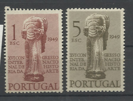 2235.jpg -     Lote:    2235      Lotes pelo Correio       Portugal       Descrição:         1949 &mdash; 16.º Congresso de História da Arte. CE713/14. Série completa. Valor de catálogo &euro; 28,15.        ***       Valor Base:     &euro; 6,00     Valor Venda:     &euro; 9,00       