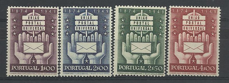 2238.jpg -     Lote:    2238      Lotes pelo Correio       Portugal       Descrição:         1949 &mdash; 75.º Aniversário da UPU. CE715/18. Série completa. Valor de catálogo &euro; 46,00        ***       Valor Base:     &euro; 5,00     Valor Venda:     &euro; 5,00       