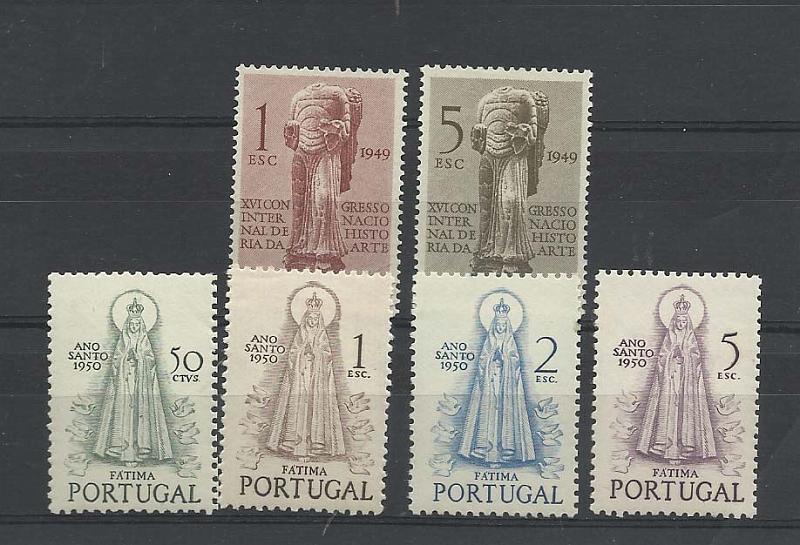 2243.jpg -     Lote:    2243      Lotes pelo Correio       Portugal       Descrição:         1949/50 &mdash; Congresso de História da Arte + Ano Santo. CE713/14 + CE719/22. Séries completas. Selo CE722 sem sinal charneira. Valor de catálogo &euro; 150,20.        **       Valor Base:     &euro; 12,00     Valor Venda:     &euro; 12,00       