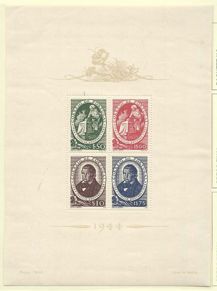 2293.jpg -     Lote:    2293      Lotes pelo Correio       Portugal       Descrição:         1944 &mdash; 2.º Centenário de Avelar Brotero. CE BLC6. Ligeiros pontos de óxido no verso. Valor de catálogo &euro; 114,00.        BLC***       Valor Base:     &euro; 8,00     Valor Venda:     &euro; 8,00       