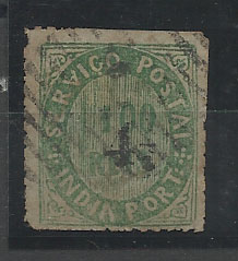 2329.jpg -     Lote:    2329      Lotes pelo Correio       Índia       Descrição:         1883 &mdash; Nativos. Com sobretaxa em moeda local. CE124, 4 172 reis s/ 100 reis verde, tipo IIB. Valor de catálogo &euro; 41,00.        O       Valor Base:     &euro; 8,00     Valor Venda:     &euro; 8,00       