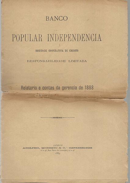 2388.jpg -     Lote:    2388      Lotes pelo Correio              Descrição:         Relatório do Banco Popular Independência de 1888. Circulado com selo  de 5 reis da emissão de D. Luís I, de frente, CE60.        Livro       Valor Base:     &euro; 5,00     Valor Venda:     Retirado     