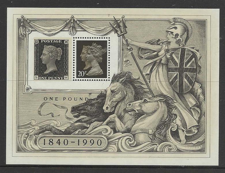 2489.jpg -     Lote:    2489      Lotes pelo Correio              Descrição:         Reino Unido. Bloco comemorativo dos 150 anos da emissão do Penny Black.        BLC***       Valor Base:     &euro; 4,00     Valor Venda:     &euro; 7,00       