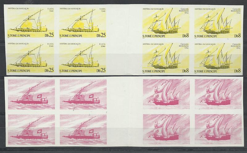2497.jpg -     Lote:    2497      Lotes pelo Correio              Descrição:         S. Tomé e Príncipe * Palops. Barcos portugueses. Lote com 16 provas de cor não denteadas dos valor de 8 e 25 Db.        PRV       Valor Base:     &euro; 15,00     Valor Venda:     &euro; 15,00       