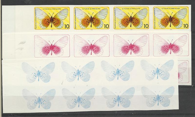 2505.jpg -     Lote:    2505      Lotes pelo Correio              Descrição:         S. Tomé e Príncipe * Palops. Borboletas. Lote com 40 provas progressivas do valor de 20d, em blocos de 8 selos.        PRV       Valor Base:     &euro; 20,00     Valor Venda:     Retirado     