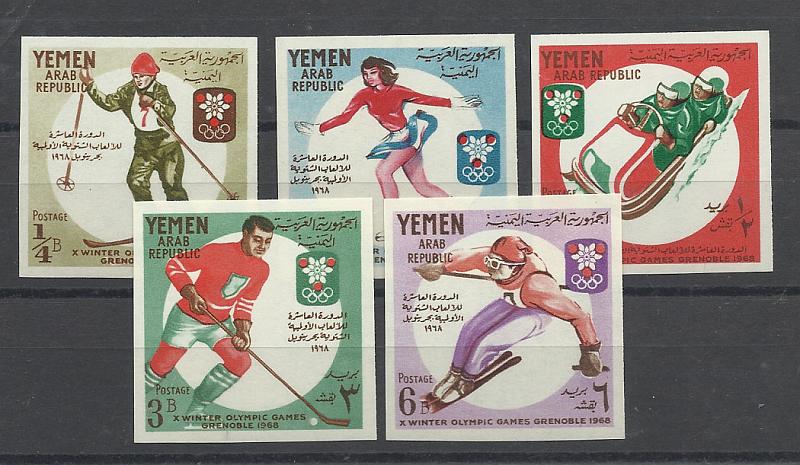 2520.jpg -     Lote:    2520      Lotes pelo Correio              Descrição:         Yemen. 1968 _ Jogos Olímpicos de Inverno. Série completa não denteada.        ***       Valor Base:     &euro; 5,00     Valor Venda:     Retirado     