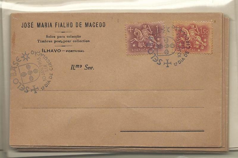2534.jpg -     Lote:    2534      Lotes pelo Correio              Descrição:         Portugal. 1953 &mdash; Cavaleiro Medieval. Lote com 15 FDC's + duas cartas com selos de diversas taxas. Lote a ver.        Lote       Valor Base:     &euro; 5,00     Valor Venda:     Retirado     