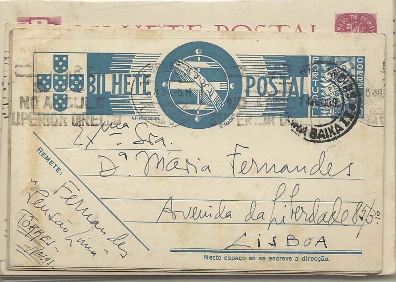2551.jpg -     Lote:    2551      Lotes pelo Correio              Descrição:         Portugal. Lote com 18 inteiros postais diversos, a grande maioria dos anos de 40/50, todos circulados. Lote a ver.        Lote       Valor Base:     &euro; 18,00     Valor Venda:     Retirado     