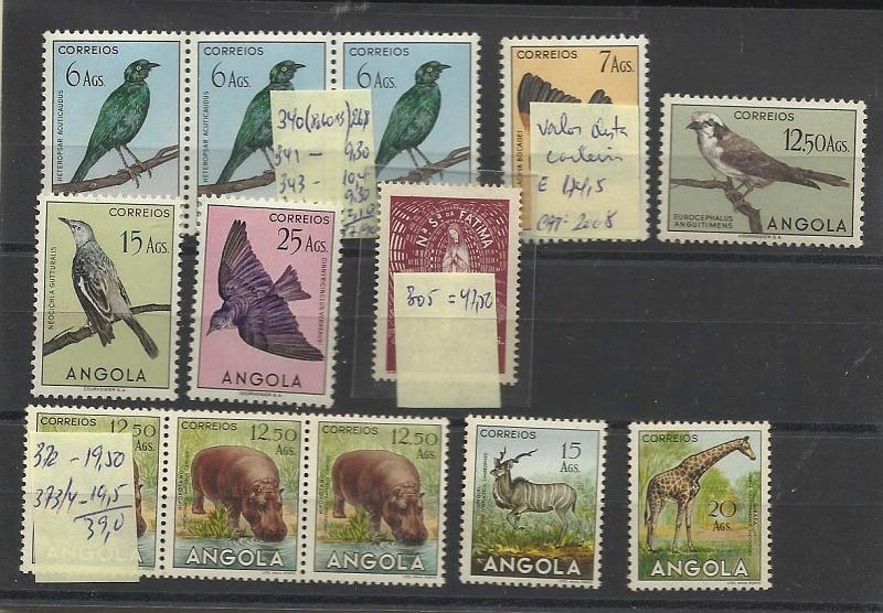 2593.jpg -     Lote:    2593      Lotes pelo Correio              Descrição:         Angola &mdash; Lote com 13 selos das séries Aves e Animais de Angola. Valor de catálogo &euro; 174,50.        Lote       Valor Base:     &euro; 20,00     Valor Venda:     &euro; 20,00       
