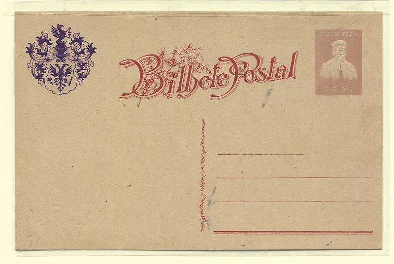 0496.jpg -     Lote:    496            Portugal       Descrição:         1923 &mdash; Imprensa Nacional. Não emitidos. Prova de inteiro postal não emitido e destinado a assinalar uma efeméride em 07.05.23 (desconhecida). O inteiro apresenta do lado esquerdo uma imagem onde se detecta o brasão dos Tipógrafos, o selo com a efígie em relevo de Gutenberg e comas as legendas "IMPRENSA NACIONAL / 7-5-1923". MB e MR.         PRV       Valor Base:     &euro; 75,00     Valor Venda:     &euro;      