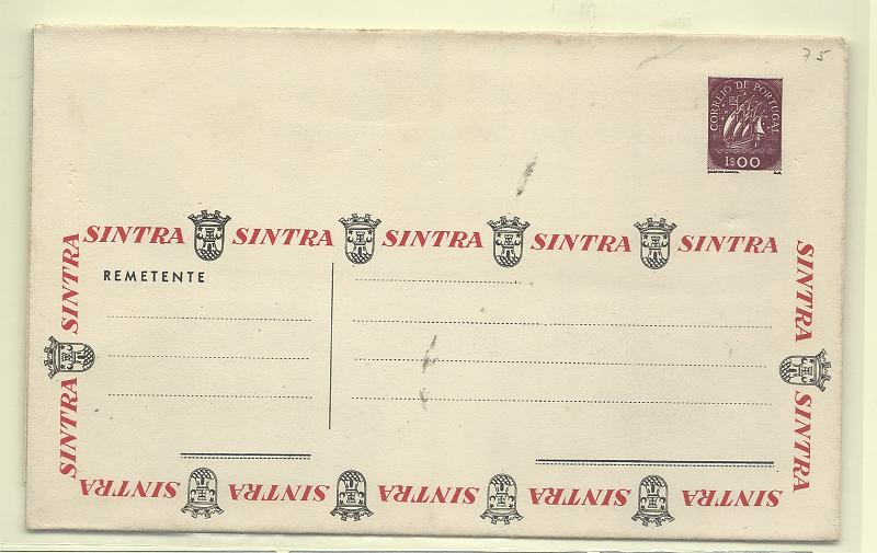 0502.jpg -     Lote:    502            Portugal       Descrição:         1955/57 &mdash; Carta Universal. Com selo tipo Caravela. OM4, 1$00 violeta-vermelho, SÉRIE B2. Nova.         IC       Valor Base:     &euro; 20,00     Valor Venda:     &euro;      