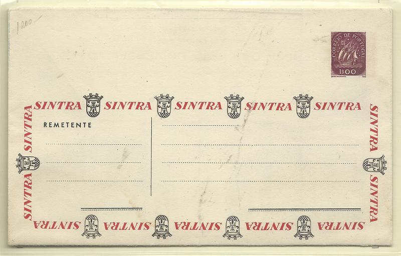 0503.jpg -     Lote:    503            Portugal       Descrição:         1955/57 &mdash; Carta Universal. Selo tipo Caravela. OM4, 1$00 violeta-vermelho. Série B-2.         IN       Valor Base:     &euro; 20,00     Valor Venda:     &euro;      