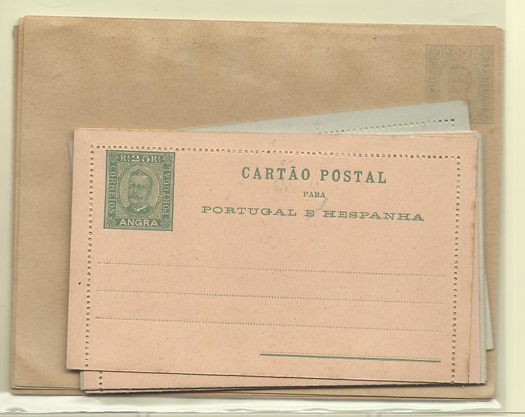0519.jpg -     Lote:    519            Angra       Descrição:         1893/1902 &mdash; D. Carlos I Diogo Neto + D. Carlos I Mouchon. Sobrescritos + Bilhetes-Cartas. OM &frac14; + OM1/5. Séries completas + dois inteiros repetidos com tonalidades. Bem conservados.         IN       Valor Base:     &euro; 12,00     Valor Venda:     &euro;      
