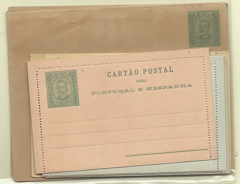 0522.jpg -     Lote:    522            Ponta Delgada       Descrição:         1893/97 &mdash; D. Carlos I Diogo Neto + D. Carlos I Mouchon. Sobrescritos e Bilhetes-Cartas. OM &frac12;, OM 2/3 e OM 1/6. Todas as séries completas. Bem conservadas.         IN       Valor Base:     &euro; 10,00     Valor Venda:     &euro;      