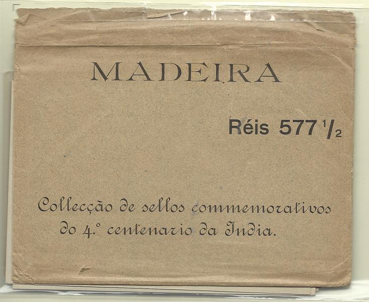 0524.jpg -     Lote:    524            Madeira       Descrição:         1898 &mdash; 4.º Centenário do Descobrimento do Caminho Marítimo para a Índia. OM8 e 9. Série completa de 12 inteiros postais (8 de 10 reis e 4 de 20 reis) + envelope impresso "MADEIRA / RÉIS 577 &frac12; / COLECÇÃO DE SELLOS COMMEMORATIVOS DO 4.º CENTENÁRIO DA ÍNDIA", emitidos pela Comissão encarregue das comemorações. R.         IC       Valor Base:     &euro; 60,00     Valor Venda:     &euro;      