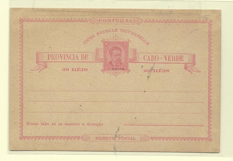 0532.jpg -     Lote:    532            Cabo Verde       Descrição:         1885 &mdash; D. Luís I. OM2, 20 reis rosa sobre cartolina camurça, com sobrecarga horizontal a preto "PROVA".         IN       Valor Base:     &euro; 30,00     Valor Venda:     &euro;      
