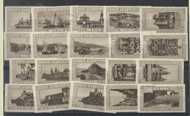 0719.jpg -     Lote:    719            Vinhetas       Descrição:         Vinhetas. Monumentos de Portugal. Lote com 20 vinhetas a sépia todas diferentes. Lote a ver.         Lote       Valor Base:     &euro; 8,00     Valor Venda:     &euro;      