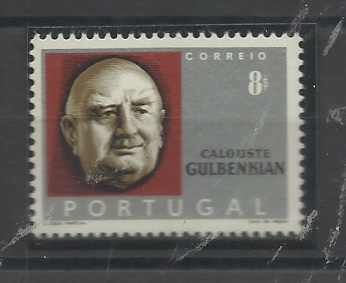 0919.jpg -     Lote:    919            Portugal       Descrição:         1965 &mdash; Calouste Gulbenkian. CE957, 8$00. Prova de cor denteada, nas cores prata e vermelho-castanho.         PRV       Valor Base:     &euro; 10,00     Valor Venda:     &euro;      