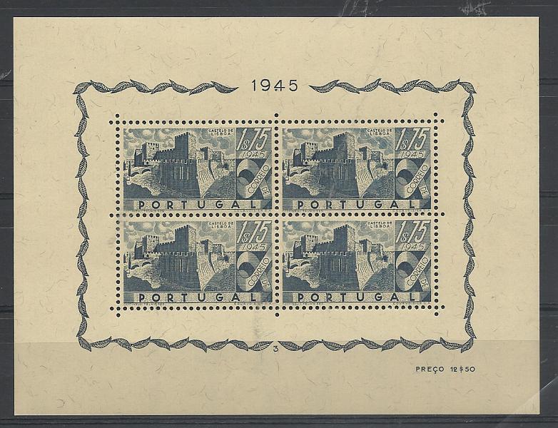 1317.jpg -     Lote:    1317            Portugal       Descrição:         1945 &mdash; Castelos de Portugal. CE BLC10. Valor de catálogo &euro; 340,00.         BLC***       Valor Base:     &euro; 35,00     Valor Venda:     &euro;      