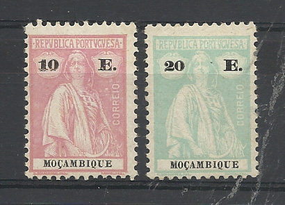 1532.jpg -     Lote:    1532            Moçambique       Descrição:         1926 &mdash; Ceres. CE258/59, 10E e 20E. Valor de catálogo &euro; 94,00.         **       Valor Base:     &euro; 15,00     Valor Venda:     &euro;      