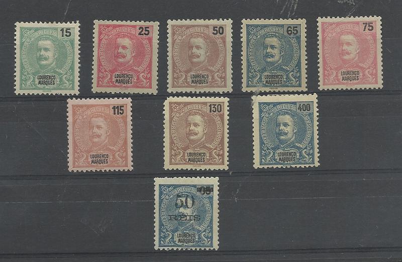 1548.jpg -     Lote:    1548            Lourenço Marques       Descrição:         1903/1911 &mdash; D. Carlos I Mouchon + D. Carlos I Mouchon com sobretaxa + D. Carlos I Mouchon, com sobrecarga REPUBLICA da Casa da Moeda. CE68/76 + 77 + 78/92. Séries completas. Valor de catálogo &euro; 82,00.         **/*       Valor Base:     &euro; 12,00     Valor Venda:     &euro;      