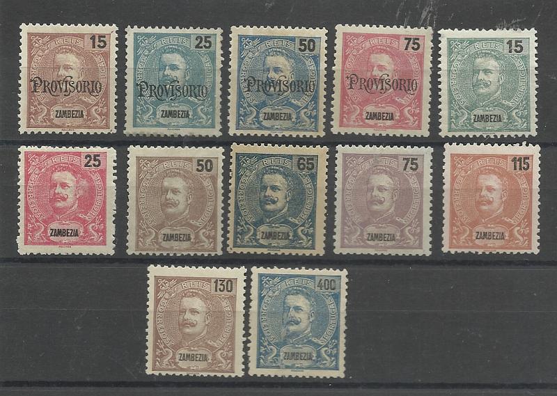 1569.jpg -     Lote:    1569            Zambézia       Descrição:         1902/1903 &mdash; D. Carlos I Mouchon + D. Carlos I Mouchon, com sobrecarga PROVISORIO. CE42/45 + CE46/53. Duas séries completas. Valor de catálogo &euro; 101,00.         *       Valor Base:     &euro; 15,00     Valor Venda:     &euro;      